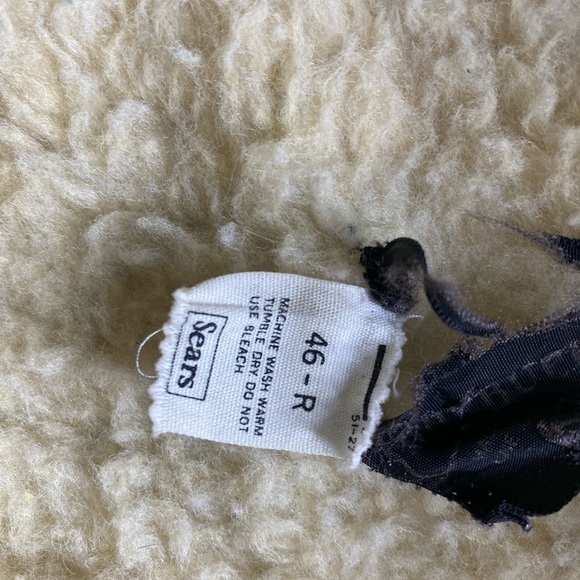 Vintage Sears Roebuck Heavy Sherpa Denim 70’s Chore Jacket Sz 46 - Picture 13 of 14